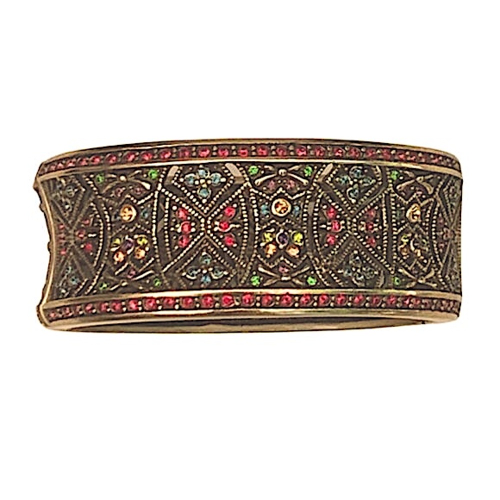Heidi Daus Byzantine Beauty Crystal Cuff Bracelet Signed